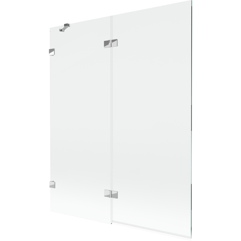 Mexen Lunar Badewannenabdeckung 2-flügelig links 140 x 150 cm, transparent, Chrom - 897-140-100-01-00-L