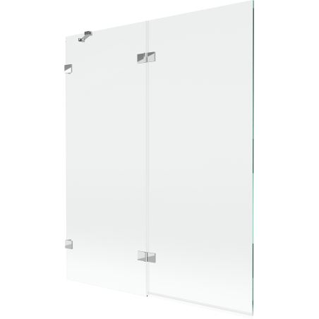 Mexen Lunar Badewannenabdeckung 2-flügelig links 140 x 150 cm, transparent, Chrom - 897-140-100-01-00-L
