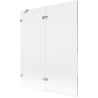 Mexen Lunar Badewannenabdeckung 2-flügelig links 140 x 150 cm, transparent, Chrom - 897-140-100-01-00-L
