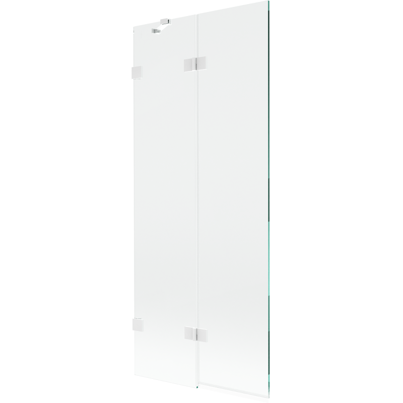 Mexen Lunar Duschabtrennung 2-flügelig links 80 x 150 cm, transparent, weiß - 897-080-100-20-00-L