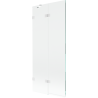 Mexen Lunar Duschabtrennung 2-flügelig links 80 x 150 cm, transparent, weiß - 897-080-100-20-00-L