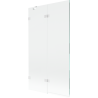 Mexen Lunar Duschabtrennung, 2-flügelig, links 100 x 150 cm, transparent, weiß - 897-100-100-20-00-L
