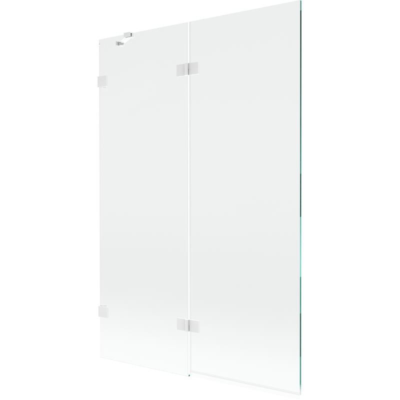 Mexen Lunar Badewannenabtrennung 2-teilig links 120 x 150 cm, transparent, weiß - 897-120-100-20-00-L