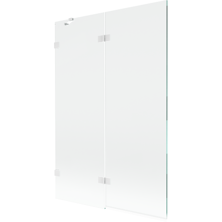 Mexen Lunar Badewannenabtrennung 2-teilig links 120 x 150 cm, transparent, weiß - 897-120-100-20-00-L
