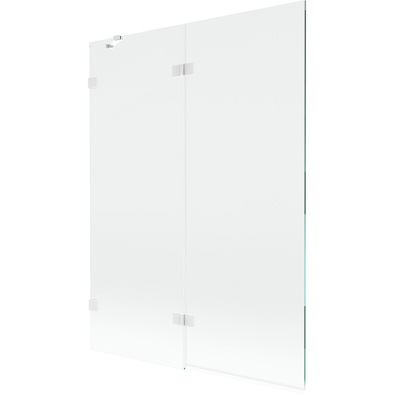 Mexen Lunar Duschwand 2-flügelig links 130 x 150 cm, transparent, weiß - 897-130-100-20-00-L