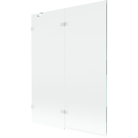Mexen Lunar Duschwand 2-flügelig links 130 x 150 cm, transparent, weiß - 897-130-100-20-00-L