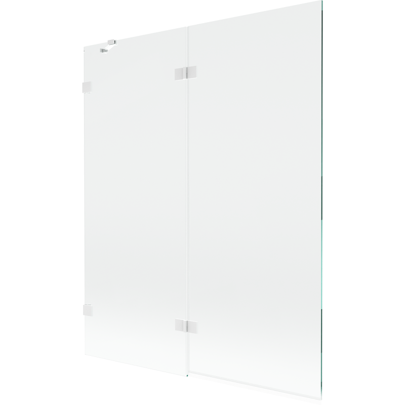 Mexen Lunar Duschabtrennung 2-flügelig links 140 x 150 cm, transparent, weiß - 897-140-100-20-00-L