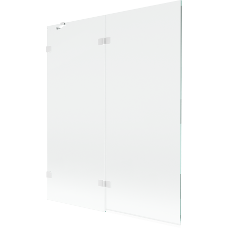 Mexen Lunar Duschabtrennung 2-flügelig links 140 x 150 cm, transparent, weiß - 897-140-100-20-00-L
