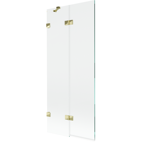 Mexen Lunar Duschabtrennung 2-flügelig links 80 x 150 cm, transparent, gold - 897-080-100-50-00-L