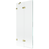 Mexen Lunar Duschabtrennung 2-flügelig links 80 x 150 cm, transparent, gold - 897-080-100-50-00-L