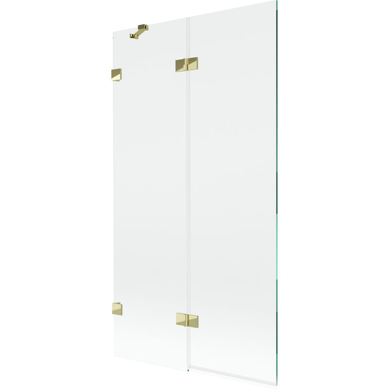 Mexen Lunar Duschabtrennung 2-teilig links 100 x 150 cm, transparent, gold - 897-100-100-50-00-L