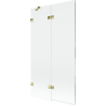 Mexen Lunar Duschabtrennung 2-teilig links 100 x 150 cm, transparent, gold - 897-100-100-50-00-L