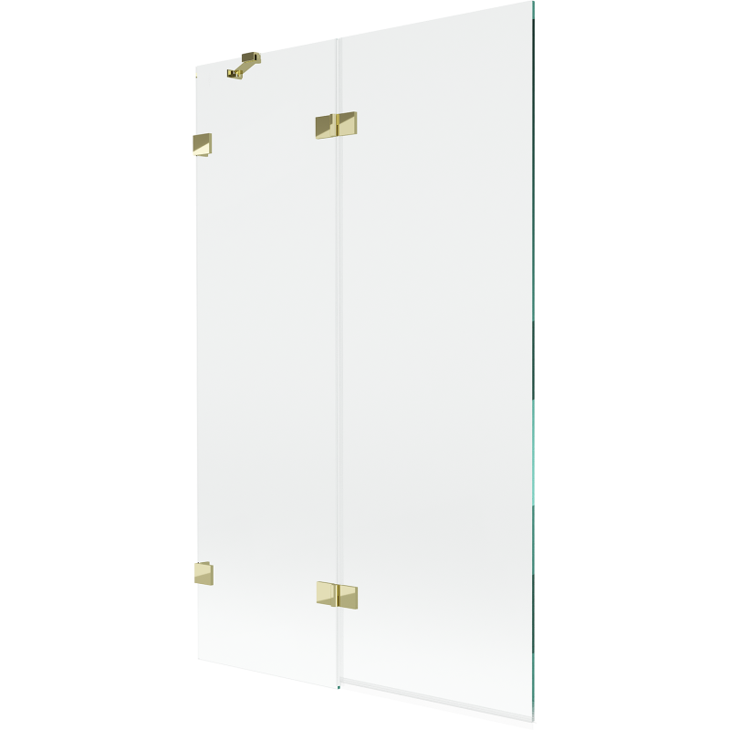 Mexen Lunar Duschwand 2-flügelig links 110 x 150 cm, transparent, gold - 897-110-100-50-00-L
