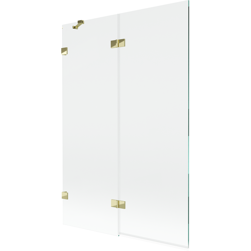 Mexen Lunar 2-flügelige Badewannenabtrennung links 120 x 150 cm, transparent, gold - 897-120-100-50-00-L