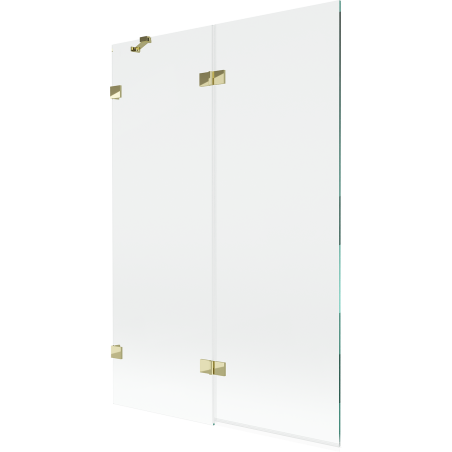 Mexen Lunar 2-flügelige Badewannenabtrennung links 120 x 150 cm, transparent, gold - 897-120-100-50-00-L