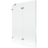 Mexen Lunar 2-flügelige Badewannenabtrennung links 120 x 150 cm, transparent, gold - 897-120-100-50-00-L