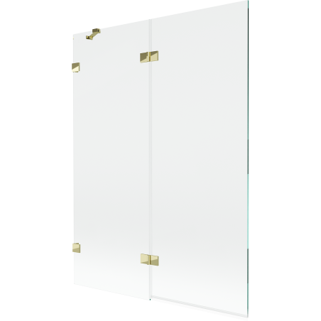 Mexen Lunar Duschabtrennung 2-flügelig links 130 x 150 cm, transparent, gold - 897-130-100-50-00-L