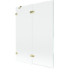 Mexen Lunar Duschabtrennung 2-flügelig links 130 x 150 cm, transparent, gold - 897-130-100-50-00-L