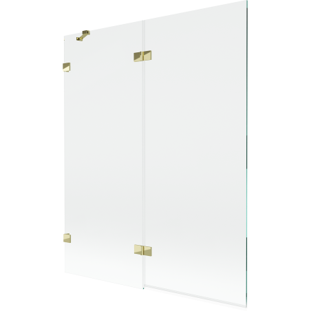 Mexen Lunar zweiteilige linke Duschwand 140 x 150 cm, transparent, gold - 897-140-100-50-00-L
