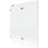 Mexen Lunar zweiteilige linke Duschwand 140 x 150 cm, transparent, gold - 897-140-100-50-00-L