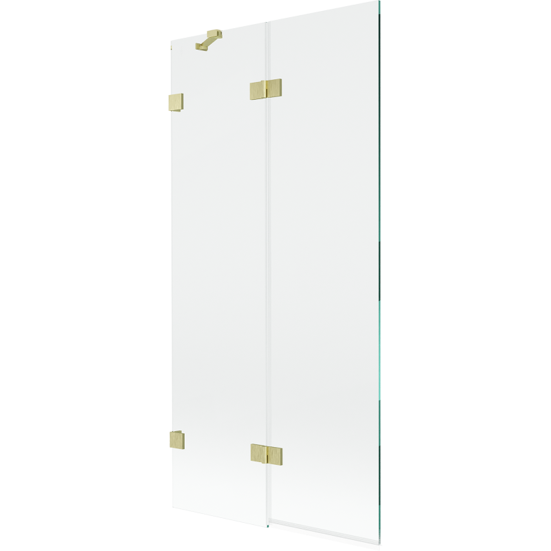 Mexen Lunar Duschwand 2-teilig links 90 x 150 cm, transparent, gebürstet gold - 897-090-100-55-00-L