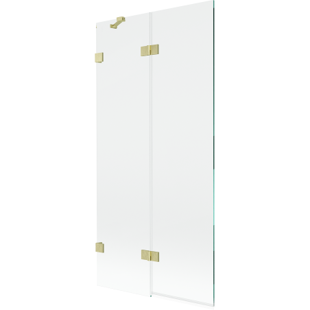 Mexen Lunar Duschwand 2-teilig links 90 x 150 cm, transparent, gebürstet gold - 897-090-100-55-00-L