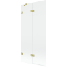Mexen Lunar Duschwand 2-teilig links 90 x 150 cm, transparent, gebürstet gold - 897-090-100-55-00-L