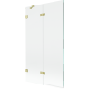 Mexen Lunar Badewannenabtrennung 2-flügelig links 100 x 150 cm, transparent, gold gebürstet - 897-100-100-55-00-L