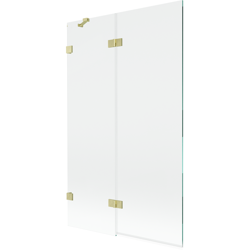 Mexen Lunar Duschwand 2-flügelig links 110 x 150 cm, transparent, gold gebürstet - 897-110-100-55-00-L