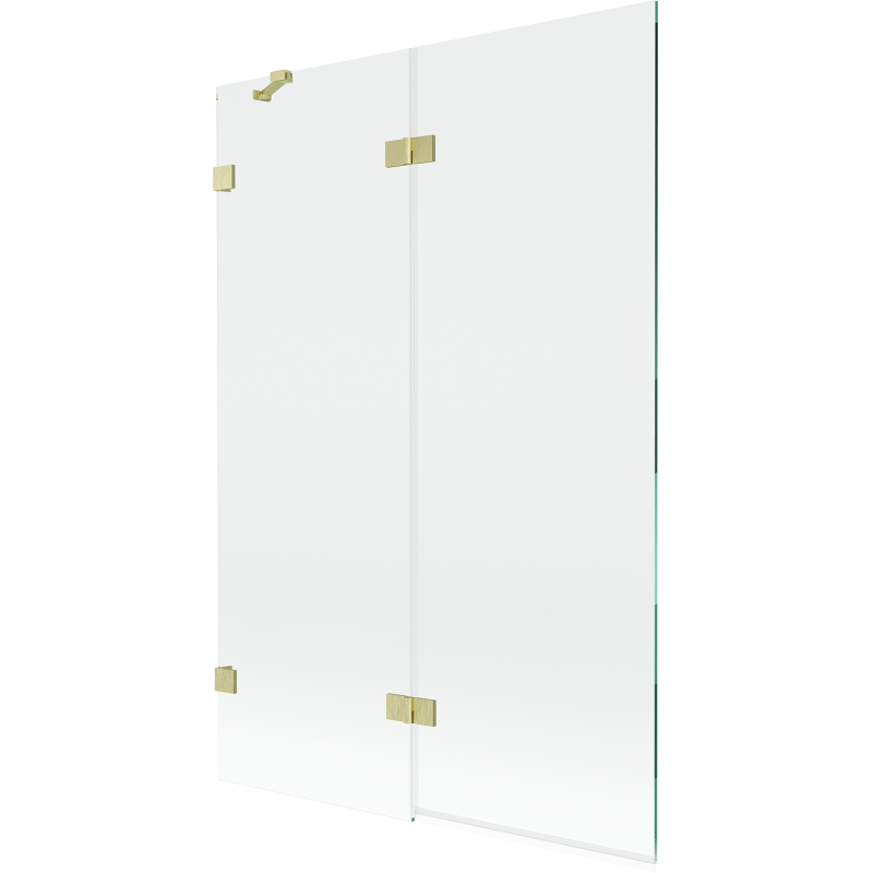 Mexen Lunar 2-flügelige Badewannenabtrennung links 120 x 150 cm, transparent, gebürstetes Gold - 897-120-100-55-00-L