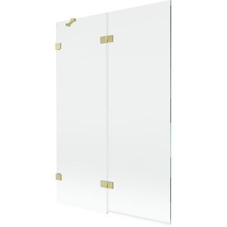 Mexen Lunar 2-flügelige Badewannenabtrennung links 120 x 150 cm, transparent, gebürstetes Gold - 897-120-100-55-00-L