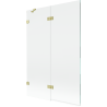 Mexen Lunar 2-flügelige Badewannenabtrennung links 120 x 150 cm, transparent, gebürstetes Gold - 897-120-100-55-00-L