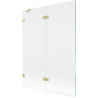 Mexen Lunar Duschabtrennung 2-flügelig links 130 x 150 cm, transparent, gebürstetes Gold - 897-130-100-55-00-L