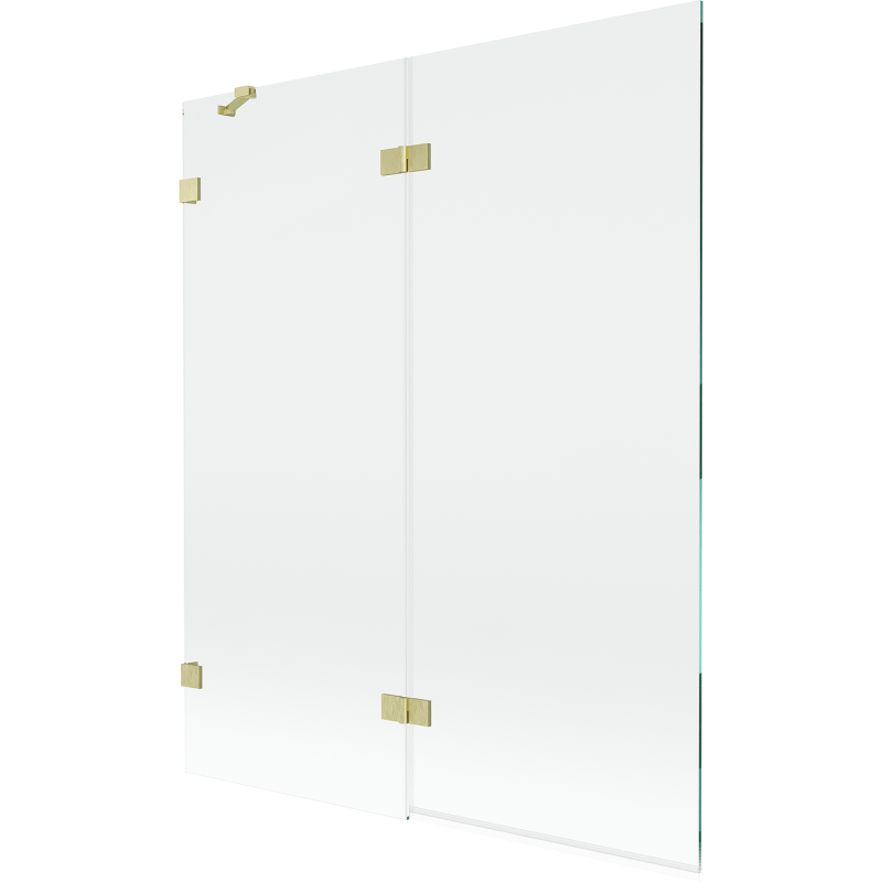 Mexen Lunar Duschabtrennung, 2-flügelig, links, 140 x 150 cm, transparent, gold gebürstet - 897-140-100-55-00-L