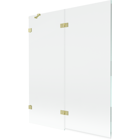Mexen Lunar Duschabtrennung, 2-flügelig, links, 140 x 150 cm, transparent, gold gebürstet - 897-140-100-55-00-L