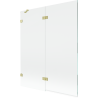 Mexen Lunar Duschabtrennung, 2-flügelig, links, 140 x 150 cm, transparent, gold gebürstet - 897-140-100-55-00-L