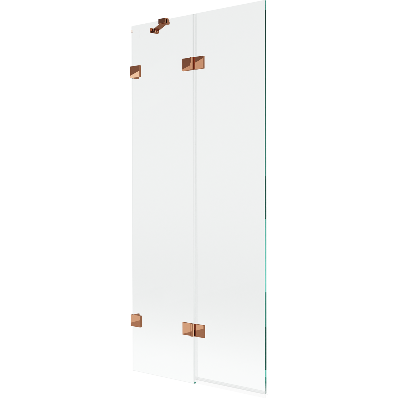 Mexen Lunar Duschabtrennung 2-flügelig links 80 x 150 cm, transparent, Rosé Gold - 897-080-100-60-00-L