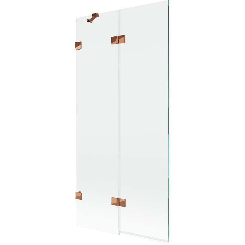 Mexen Lunar Duschwand 2-flügelig links 90 x 150 cm, transparent, Roségold - 897-090-100-60-00-L