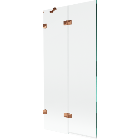 Mexen Lunar Duschwand 2-flügelig links 90 x 150 cm, transparent, Roségold - 897-090-100-60-00-L