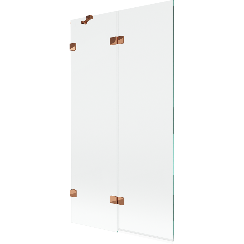Mexen Lunar Duschabtrennung 2-flügelig links 100 x 150 cm, transparent, Roségold - 897-100-100-60-00-L
