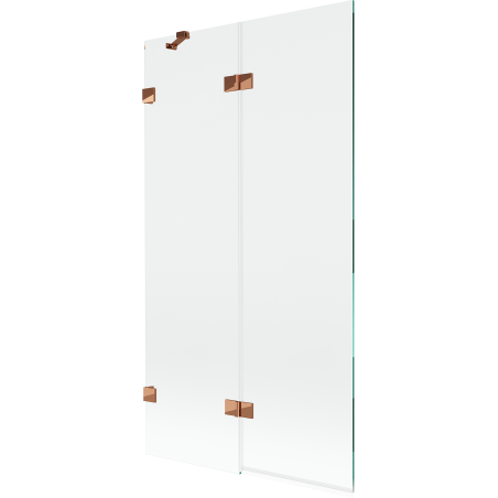 Mexen Lunar Duschabtrennung 2-flügelig links 100 x 150 cm, transparent, Roségold - 897-100-100-60-00-L