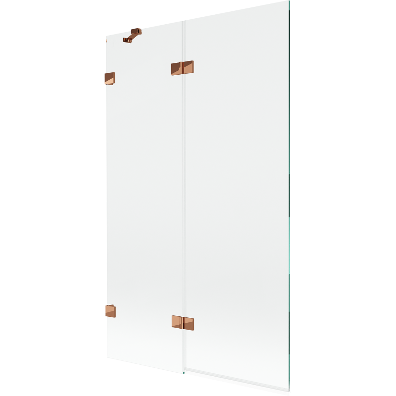 Mexen Lunar Duschabtrennung 2-flügelig links 110 x 150 cm, transparent, Roségold - 897-110-100-60-00-L