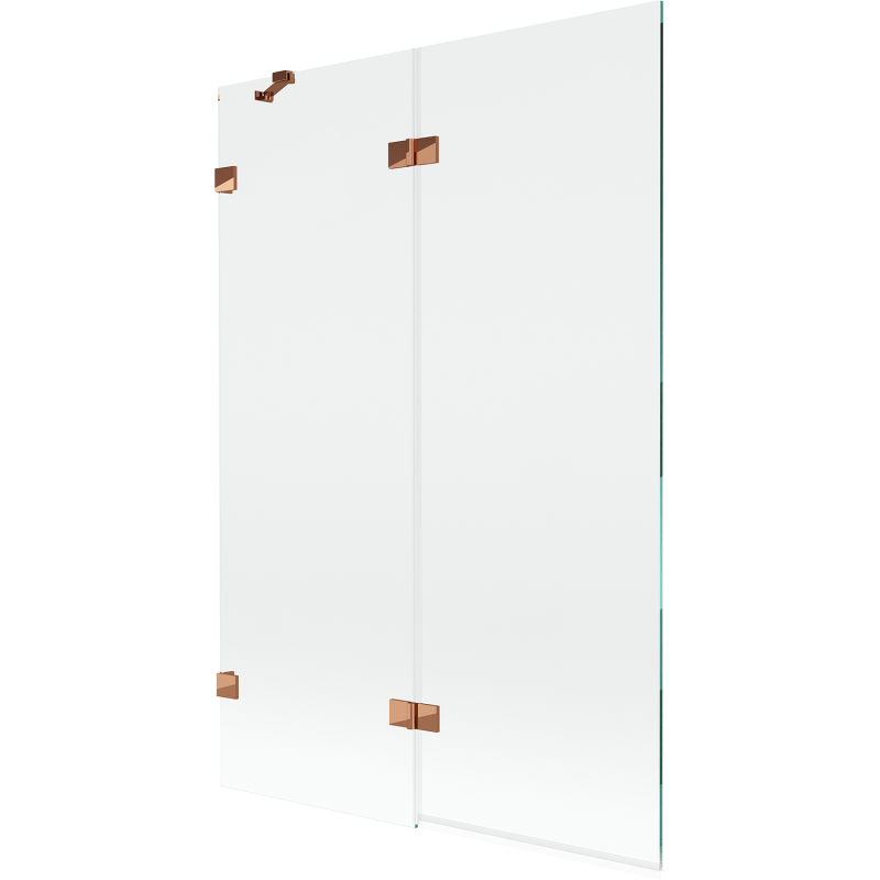 Mexen Lunar Duschabtrennung 2-flügelig links 120 x 150 cm, transparent, Roségold - 897-120-100-60-00-L