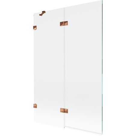 Mexen Lunar Duschabtrennung 2-flügelig links 120 x 150 cm, transparent, Roségold - 897-120-100-60-00-L