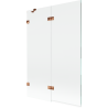 Mexen Lunar Duschabtrennung 2-flügelig links 120 x 150 cm, transparent, Roségold - 897-120-100-60-00-L