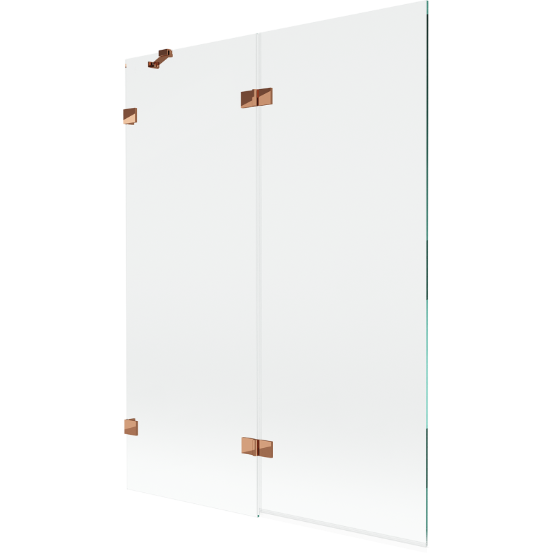 Mexen Lunar Duschabtrennung 2-flügelig links 130 x 150 cm, transparent, Roségold - 897-130-100-60-00-L