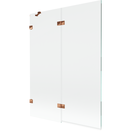 Mexen Lunar Duschabtrennung 2-flügelig links 130 x 150 cm, transparent, Roségold - 897-130-100-60-00-L