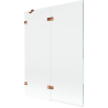 Mexen Lunar Duschabtrennung 2-flügelig links 130 x 150 cm, transparent, Roségold - 897-130-100-60-00-L