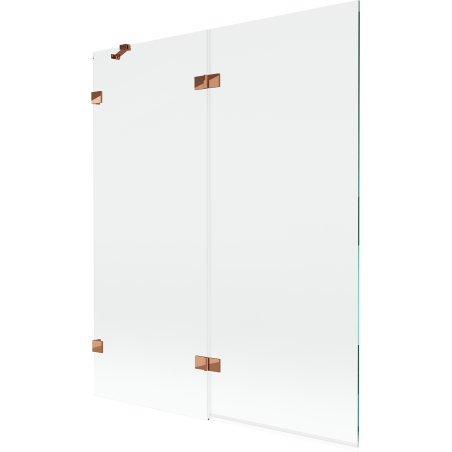 Mexen Lunar Duschabtrennung 2-flügelig links 140 x 150 cm, transparent, Roségold - 897-140-100-60-00-L