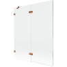 Mexen Lunar Duschabtrennung 2-flügelig links 140 x 150 cm, transparent, Roségold - 897-140-100-60-00-L